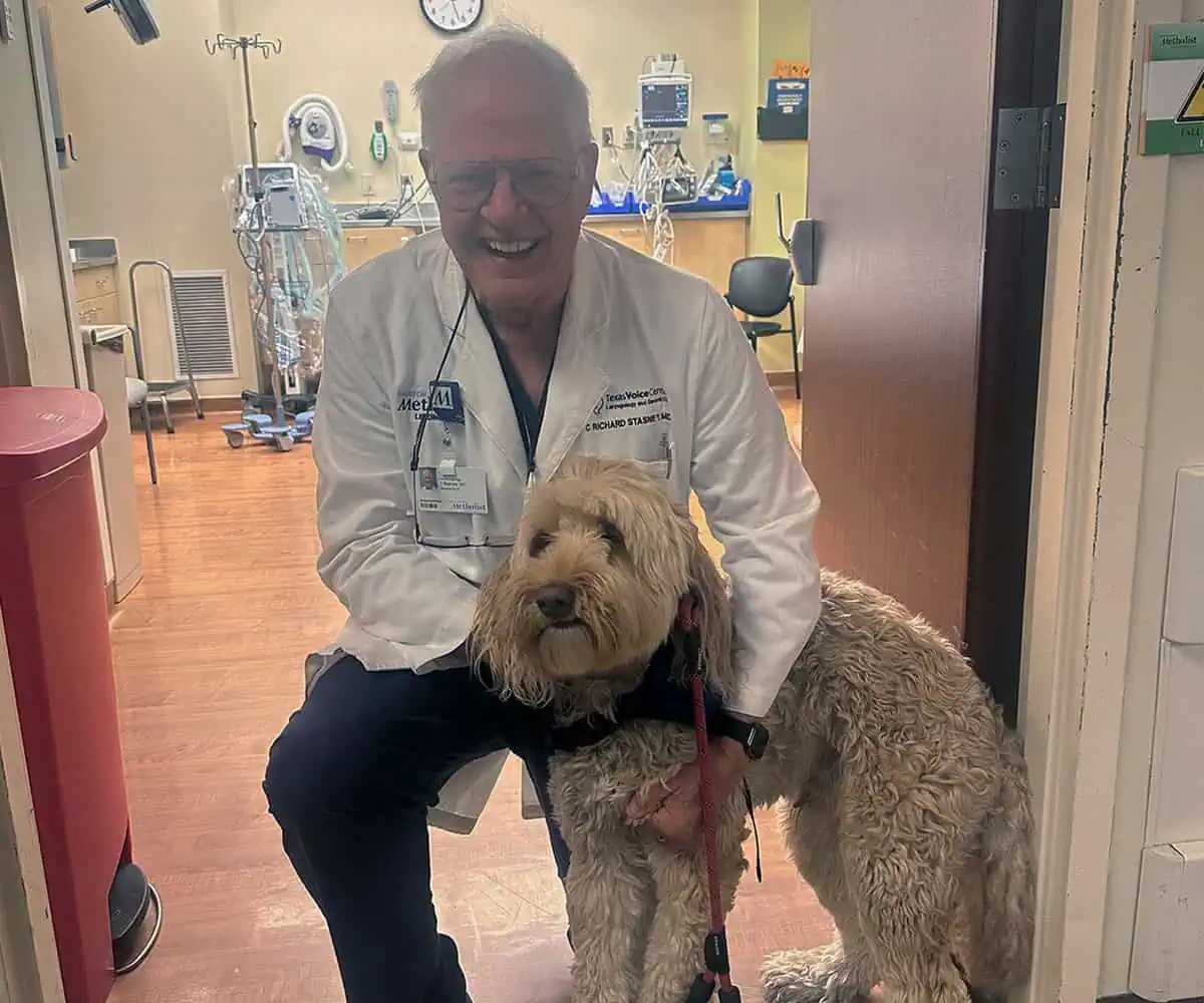 Dr. Stasney and Duke at HMH